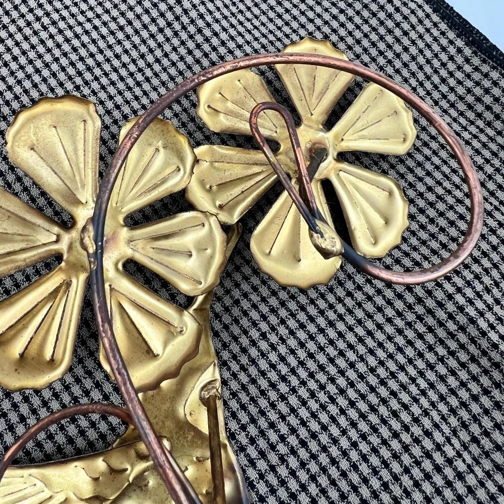 Two Brass Hummingbird Flower Wall Art Set 3D  (3335)